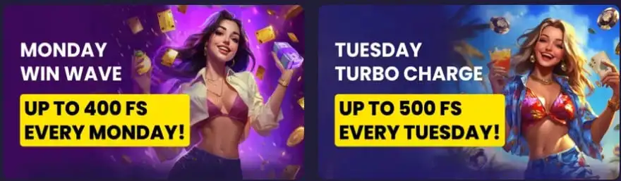 Monday and Tuesday Bonuses