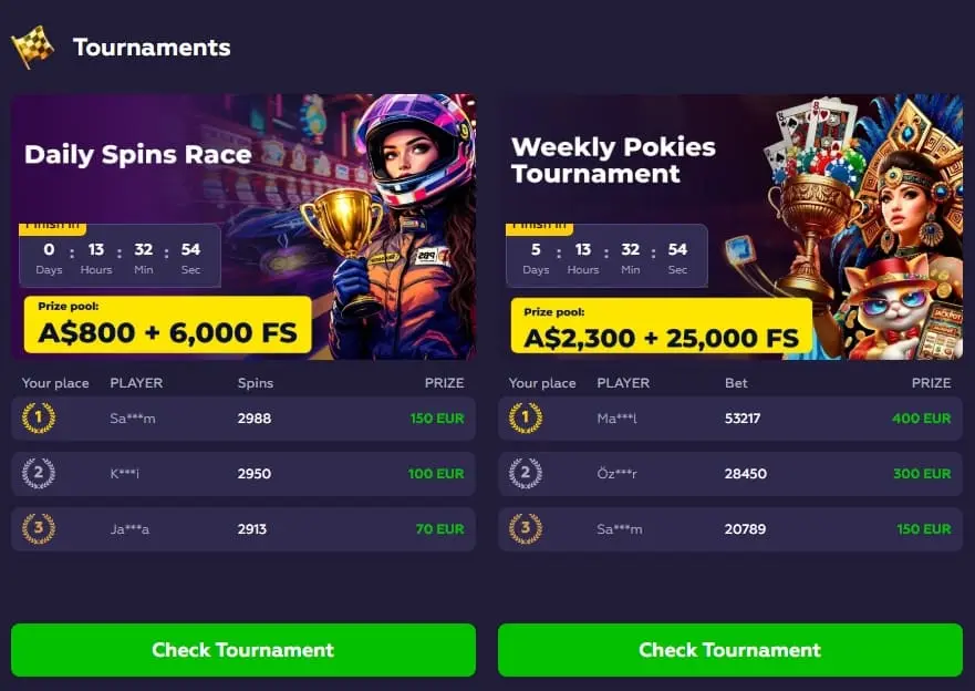 Playfina Tournaments